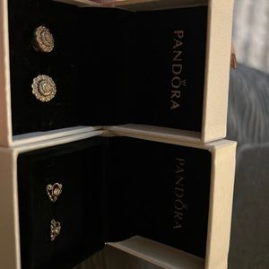 2 pairs pandora earrings